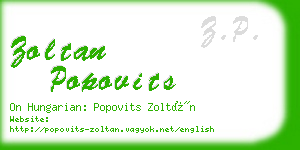 zoltan popovits business card